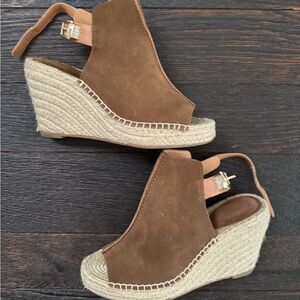 Seychelles Wedge Espadrilles 
brown / camel / cognac suede
Size 7.5